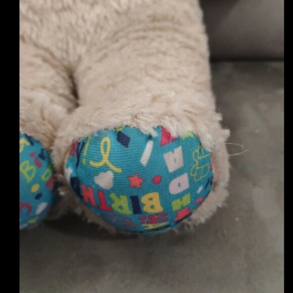 Build a Bear Happy Birthday Plush Tan Bear Blue Confetti Plush Stuffed Animal - Picture 7 of 11